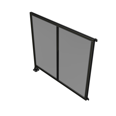 B1-1700-1800-0150-HYPFA DOUBLE PANEL-LEG ON LEFT, HINGE ON RIGHT 1700MM X 1800MM 1/4" POLYCARB, ASSEMBLED