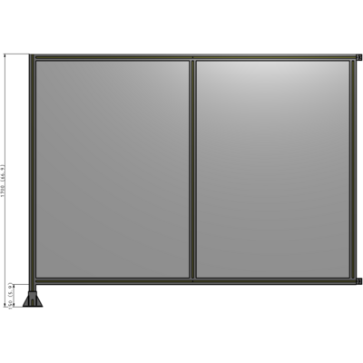 B1-1700-2200-0150-HYPFK DOUBLE PANEL-LEG ON LEFT, HINGE ON RIGHT 1700MM X 2200MM  1/4" POLYCARBONATE, AS A KIT