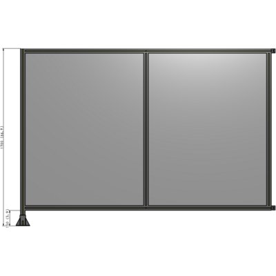 B1-1700-2400-0150-HYPFA DOUBLE PANEL-LEG ON LEFT, HINGE ON RIGHT 1700MM X 2400MM  1/4" POLYCARB, ASSEMBLED