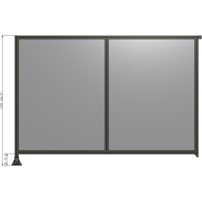 B1-1700-2400-0150-TYPFA DOUBLE PANEL-LEG ON LEFT, TIE PLATE AND ANGLE ON RIGHT 1700MM X 2400MM 1/4" POLYCARB, ASSEMBLED