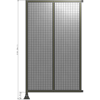 B1-2135-1200-0150-HYMFK DOUBLE PANEL-LEG ON LEFT, HINGE ON RIGHT 2135MM X 1200MM 1" MESH, FULLY ASSEMBLED
