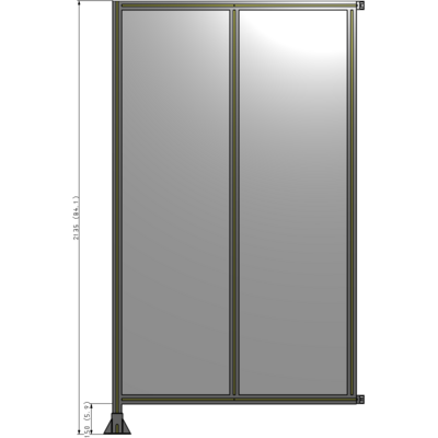 B1-2135-1200-0150-HYPFK DOUBLE PANEL-LEG ON LEFT, HINGE ON RIGHT 2135MM X 1200MM 1/4" POLYCARB, ASSEMBLED