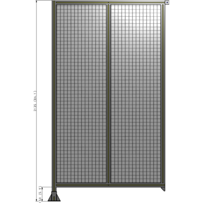B1-2135-1200-0150-TYMFK DOUBLE PANEL-LEG ON LEFT, TIE PLATE AND ANGLE ON RIGHT 2135MM X 1200MM 1" MESH, FULLY ASSEMBLED