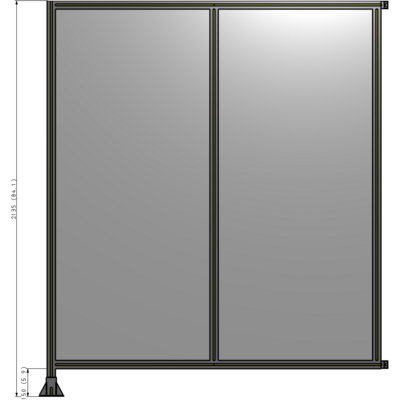 B1-2135-1800-0150-HYPFK DOUBLE PANEL-LEG ON LEFT, HINGE ON RIGHT 2135MM X 1800MM 1/4" POLYCARB, ASSEMBLED
