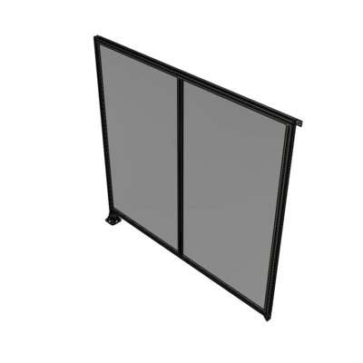 B1-2135-2200-0150-TYPFA DOUBLE PANEL-LEG ON LEFT, TIE PLATE AND ANGLE ON RIGHT 2135MM X 2200MM 1/4" POLYCARB, ASSEMBLED