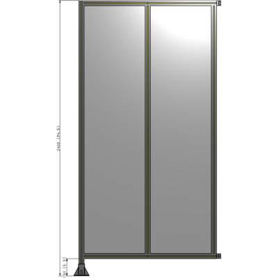 B1-2400-1200-0150-HYPFK DOUBLE PANEL-LEG ON LEFT, HINGE ON RIGHT 2400MM X 1200MM  1/4" POLYCARBONATE, AS A KIT