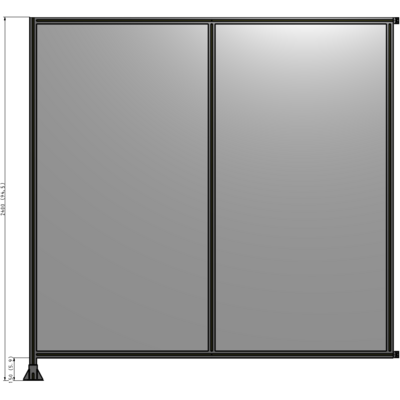 B1-2400-2400-0150-HYPFA DOUBLE PANEL-LEG ON LEFT, HINGE ON RIGHT 2400MM X 2400MM  1/4" POLYCARBONATE, AS A KIT