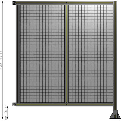 B2-1400-1200-0150-HYMFK DOUBLE PANEL-LEG ON RIGHT, HINGE ON LEFT 1400MM X 1200MM  1" MESH, AS A KIT
