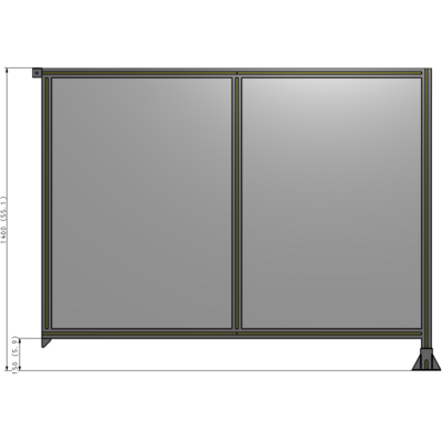 B2-1400-1800-0150-TYPFK DOUBLE PANEL-LEG ON RIGHT, TIE PLATE AND ANGLE ON LEFT 1400MM X 1800MM  1/4" POLYCARBONATE, AS A KIT