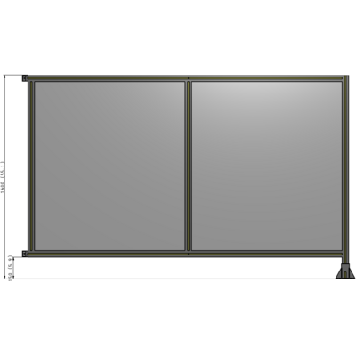 B2-1400-2200-0150-HYPFA DOUBLE PANEL-LEG ON RIGHT, HINGE ON LEFT 1400MM X 2200MM 1/4" POLYCARB, ASSEMBLED