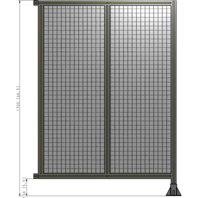 B2-1700-1200-0150-HYMFK DOUBLE PANEL-LEG ON RIGHT, HINGE ON LEFT 1700MM X 1200MM 1" MESH, FULLY ASSEMBLED