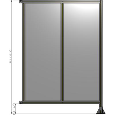 B2-1700-1200-0150-HYPFA DOUBLE PANEL-LEG ON RIGHT, HINGE ON LEFT 1700MM X 1200MM 1/4" POLYCARBONATE, AS A KIT