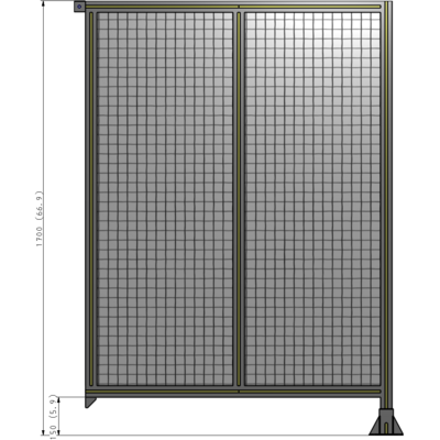 B2-1700-1200-0150-TYMFA DOUBLE PANEL-LEG ON RIGHT, TIE PLATE AND ANGLE ON LEFT 1700MM X 1200MM  1" MESH, AS A KIT
