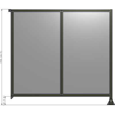 B2-1700-1800-0150-TYPFK DOUBLE PANEL-LEG ON RIGHT, TIE PLATE AND ANGLE ON LEFT 1700MM X 1800MM  1/4" POLYCARBONATE, AS A KIT