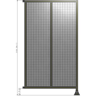 B2-2135-1200-0150-HYMFK DOUBLE PANEL-LEG ON RIGHT, HINGE ON LEFT 2135MM X 1200MM  1" MESH, FULLY ASSEMBLED