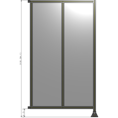 B2-2135-1200-0150-HYPFA DOUBLE PANEL-LEG ON RIGHT, HINGE ON LEFT 2135MM X 1200MM  1/4" POLYCARBONATE, AS A KIT