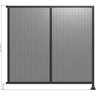 B2-2135-2200-0150-HYMFK DOUBLE PANEL-LEG ON RIGHT, HINGE ON LEFT 2135MM X 2200MM 1" MESH, FULLY ASSEMBLED