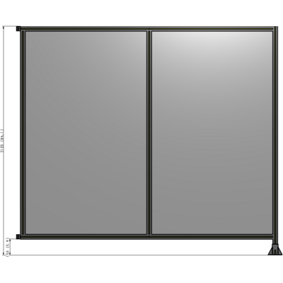 B2-2135-2400-0150-HYPFK DOUBLE PANEL-LEG ON RIGHT, HINGE ON LEFT 2135MM X 2400MM  1/4" POLYCARBONATE, AS A KIT