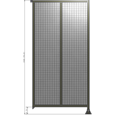 B2-2400-1200-0150-TYMFK DOUBLE PANEL-LEG ON RIGHT, TIE PLATE AND ANGLE ON LEFT 2400MM X 1200MM 1" MESH, AS A KIT