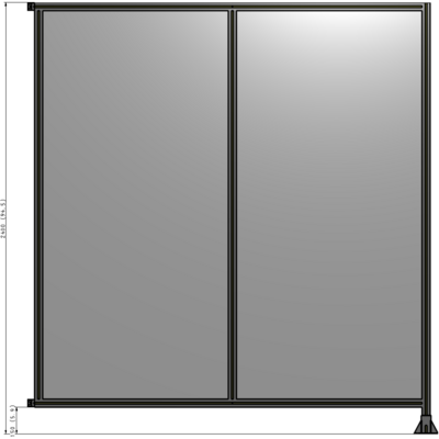 B2-2400-2200-0150-HYPFA DOUBLE PANEL-LEG ON RIGHT, HINGE ON LEFT 2400MM X 2200MM 1/4" POLYCARBONATE, AS A KIT