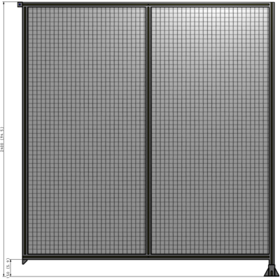 B2-2400-2200-0150-TYMFK DOUBLE PANEL-LEG ON RIGHT, TIE PLATE AND ANGLE ON LEFT 2400MM X 2200MM 1" MESH, FULLY ASSEMBLED