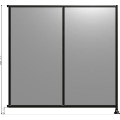 B2-2400-2400-0150-HYPFA DOUBLE PANEL-LEG ON RIGHT, HINGE ON LEFT 2400MM X 2400MM 1/4" POLYCARBONATE, AS A KIT