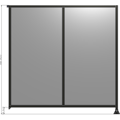 B2-2400-2400-0150-TYPFK DOUBLE PANEL-LEG ON RIGHT, TIE PLATE AND ANGLE ON LEFT 2400MM X 2400MM 1/4" POLYCARBONATE, AS A KIT