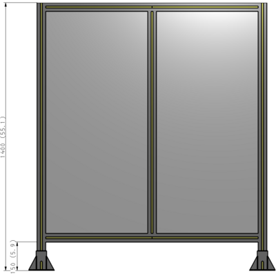 B3-1400-1200-0150-ZYPFK DOUBLE PANEL-LEG ON EACH SIDE 1400MM X 1200MM  1/4" POLYCARBONATE, AS A KIT