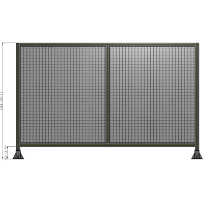 B3-1400-2200-0150-ZYMFA DOUBLE PANEL-LEG ON EACH SIDE  1400MM X 2200MM  1" MESH, FULLY ASSEMBLED