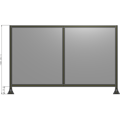 B3-1400-2200-0150-ZYPFK DOUBLE PANEL-LEG ON EACH SIDE 1400MM X 2200MM 1/4" POLYCARBONATE, AS A KIT