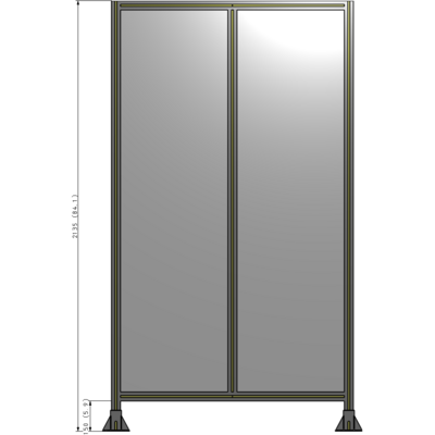 B3-2135-1200-0150-ZYPFK DOUBLE PANEL-LEG ON EACH SIDE 2135MM X 1200MM 1/4" POLYCARBONATE, FULLY ASSEMBLED
