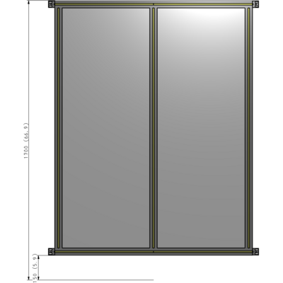 B4-1700-1200-0150-HYPZA DOUBLE PANEL-NO LEGS, HINGE CONNECTORS 1700MM X 1200MM  1/4" POLYCARBONATE, ASSEMBLED