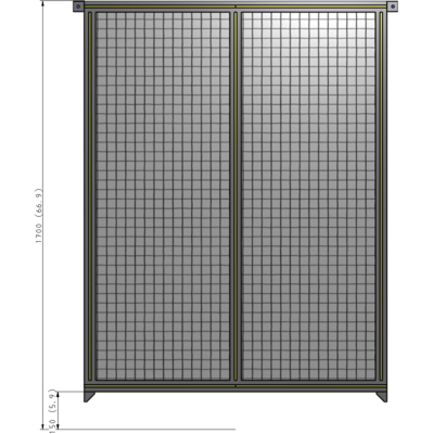 B4-1700-1200-0150-TYMZA DOUBLE PANEL-NO LEGS, TIE PLATE AND ANGLE CONNECTORS 1700MM X 1200MM  1" MESH, FULLY ASSEMBLED