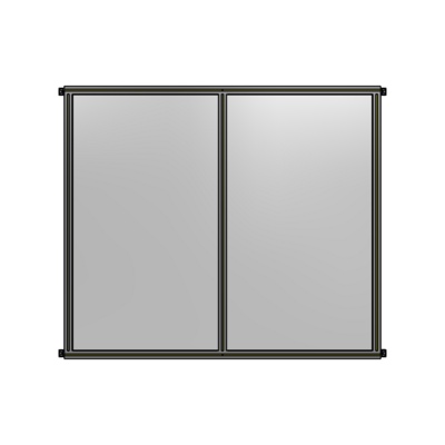 B4-1700-1800-0150-HYPZK DOUBLE PANEL-NO LEGS, HINGE CONNECTORS 1700MM X 1800MM 1/4" POLYCARBONATE, ASSEMBLED
