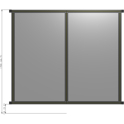 B4-1700-1800-0150-HYPZK DOUBLE PANEL-NO LEGS, HINGE CONNECTORS 1700MM X 1800MM 1/4" POLYCARBONATE, ASSEMBLED