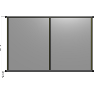 B4-1700-2400-0150-HYPZA DOUBLE PANEL-NO LEGS, HINGE CONNECTORS 1700MM X 2400MM  1/4" POLYCARBONATE, ASSEMBLED