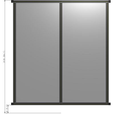B4-2135-1800-0150-HYPZK DOUBLE PANEL-NO LEGS, HINGE CONNECTORS 2135MM X 1800MM 1/4" POLYCARBONATE, AS A KIT