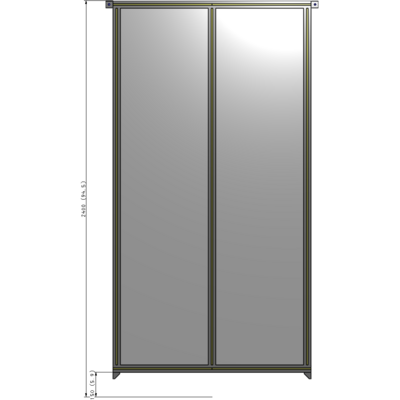 B4-2400-1200-0150-TYPZA DOUBLE PANEL-NO LEGS, TIE PLATE AND ANGLE CONNECTORS 2400MM X 1200MM  1/4" POLYCARBONATE, ASSEMBLED