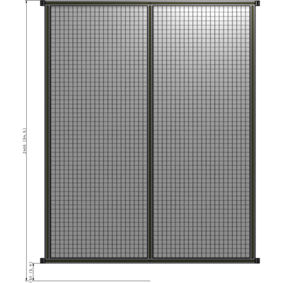 B4-2400-1800-0150-HYMZK DOUBLE PANEL-NO LEGS, HINGE CONNECTORS 2400MM X 1800MM 1" MESH, AS A KIT