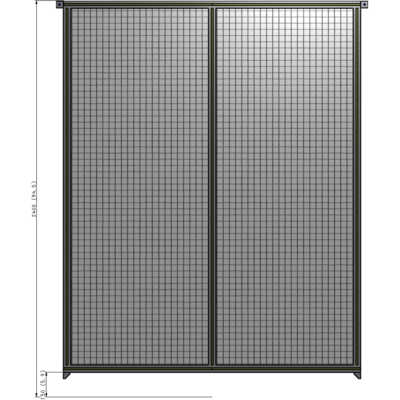 B4-2400-1800-0150-TYMZA DOUBLE PANEL-NO LEGS, TIE PLATE AND ANGLE CONNECTORS 2400MM X 1800MM 1" MESH, FULLY ASSEMBLED