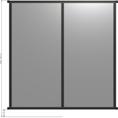 B4-2400-2200-0150-HYPZK DOUBLE PANEL-NO LEGS, HINGE CONNECTORS 2400MM X 2200MM  1/4" POLYCARBONATE, AS A KIT