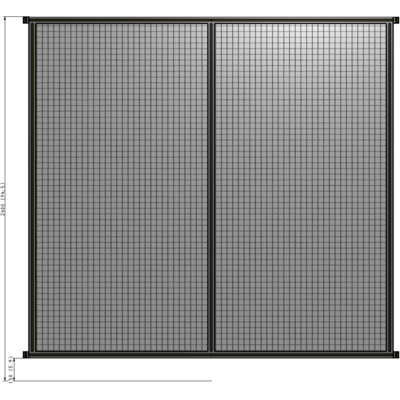 B4-2400-2400-0150-HYMZK DOUBLE PANEL-NO LEGS, HINGE CONNECTORS 2400MM X 2400MM  1" MESH, FULLY ASSEMBLED