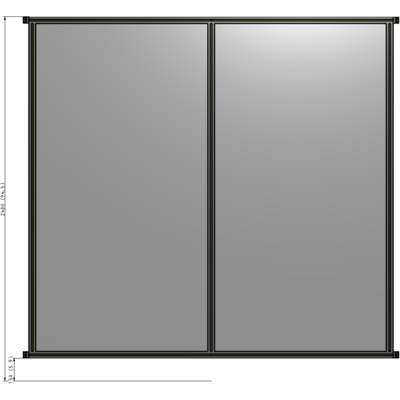B4-2400-2400-0150-HYPZA DOUBLE PANEL-NO LEGS, HINGE CONNECTORS 2400MM X 2400MM 1/4" POLYCARBONATE, AS A KIT