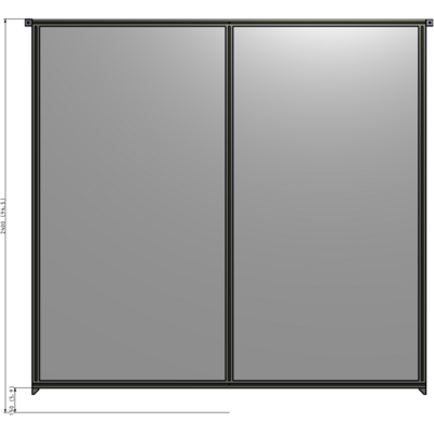 B4-2400-2400-0150-TYPZK DOUBLE PANEL-NO LEGS, TIE PLATE AND ANGLE CONNECTORS 2400MM X 2400MM 1/4" POLYCARBONATE, ASSEMBLED