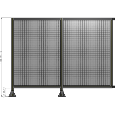 B5-1400-1800-0150-HYMFA DOUBLE PANEL-LEGS ON LEFT AND CENTER WITH HINGES 1400MM X 1800MM  1" MESH, AS A KIT