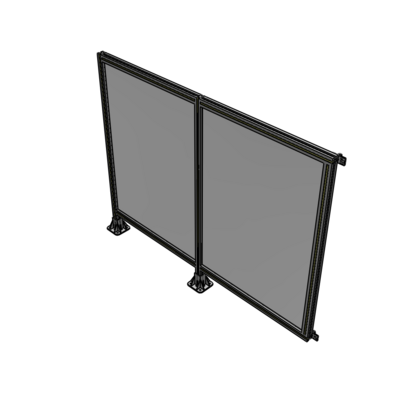 B5-1400-1800-0150-HYPFK DOUBLE PANEL-LEGS ON LEFT AND CENTER WITH HINGES 1400MM X 1800MM  1/4" POLYCARBONATE, ASSEMBLED