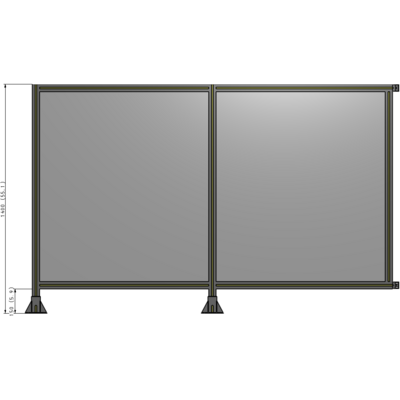 B5-1400-2200-0150-HYPFK DOUBLE PANEL-LEGS ON LEFT AND CENTER WITH HINGES 1400MM X 2200MM  1/4" POLYCARBONATE, AS A KIT