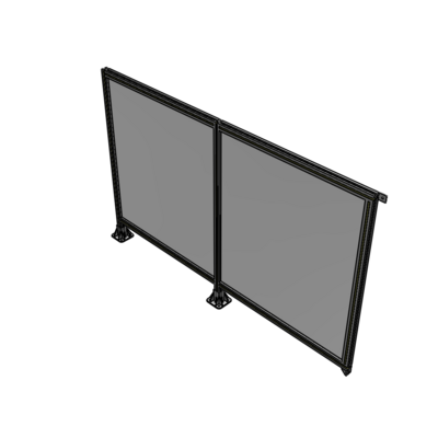 B5-1400-2200-0150-TYPFK DOUBLE PANEL-LEGS ON LEFT AND CENTER, TIE PLATE ON RIGHT 1400MM X 2200MM 1/4" POLYCARBONATE, AS KIT