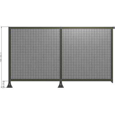 B5-1400-2400-0150-TYMFA DOUBLE PANEL-LEGS ON LEFT AND CENTER, TIE PLATE ON RIGHT 1400MM X 2400MM 1" MESH, FULLY ASSEMBLED