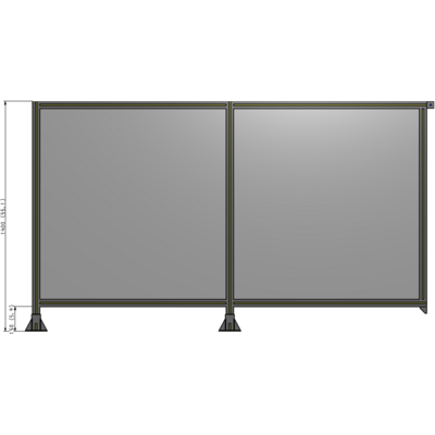 B5-1400-2400-0150-TYPFK DOUBLE PANEL-LEGS ON LEFT AND CENTER, TIE PLATE ON RIGHT 1400MM X 2400MM 1/4" POLYCARBONATE, AS KIT